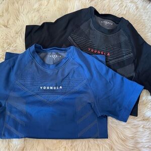 YoungLA Hero Compression Tees in Blue and Black